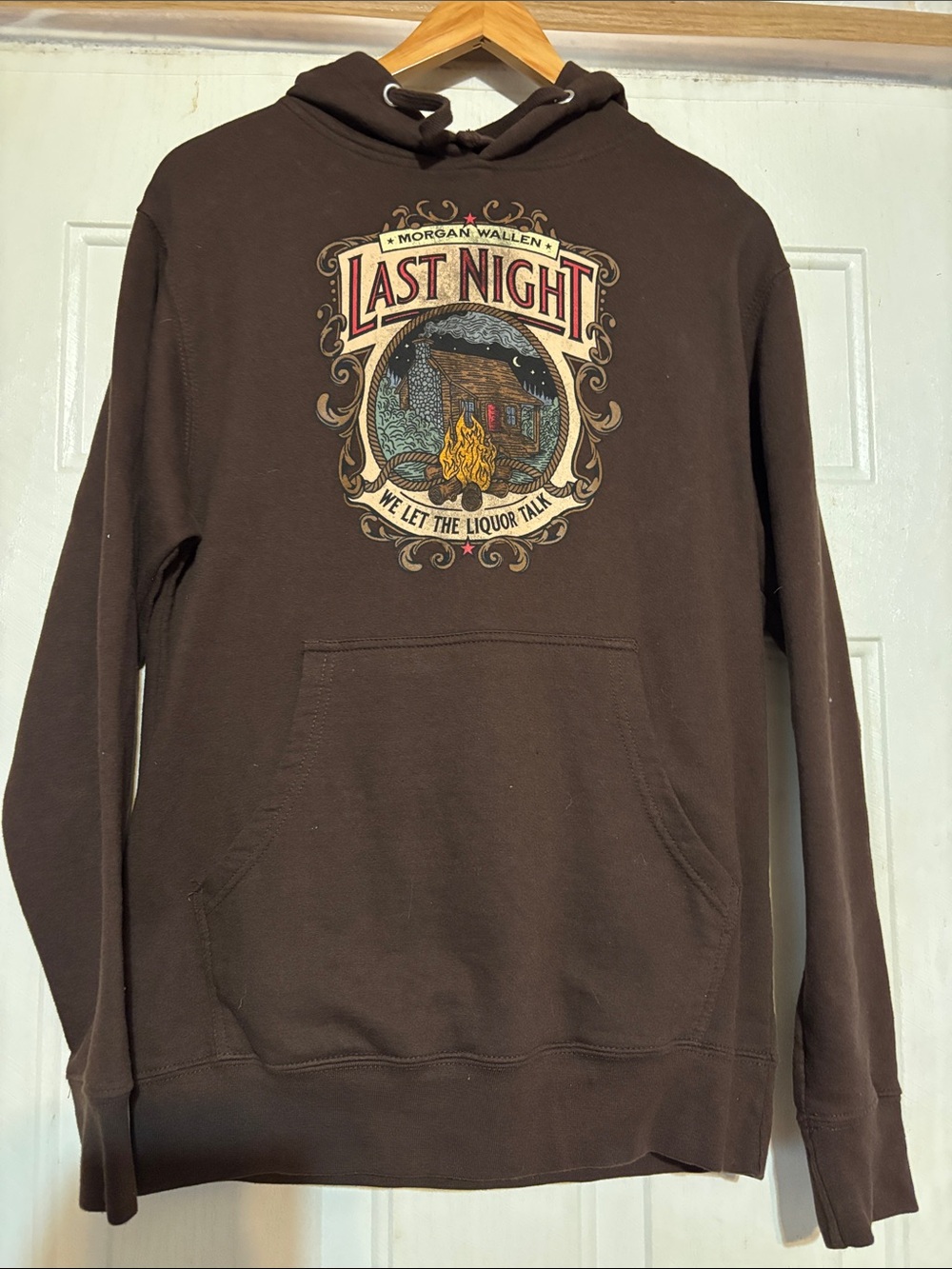 Morgan Wallen "Last Night" Brown Graphic Hoodie